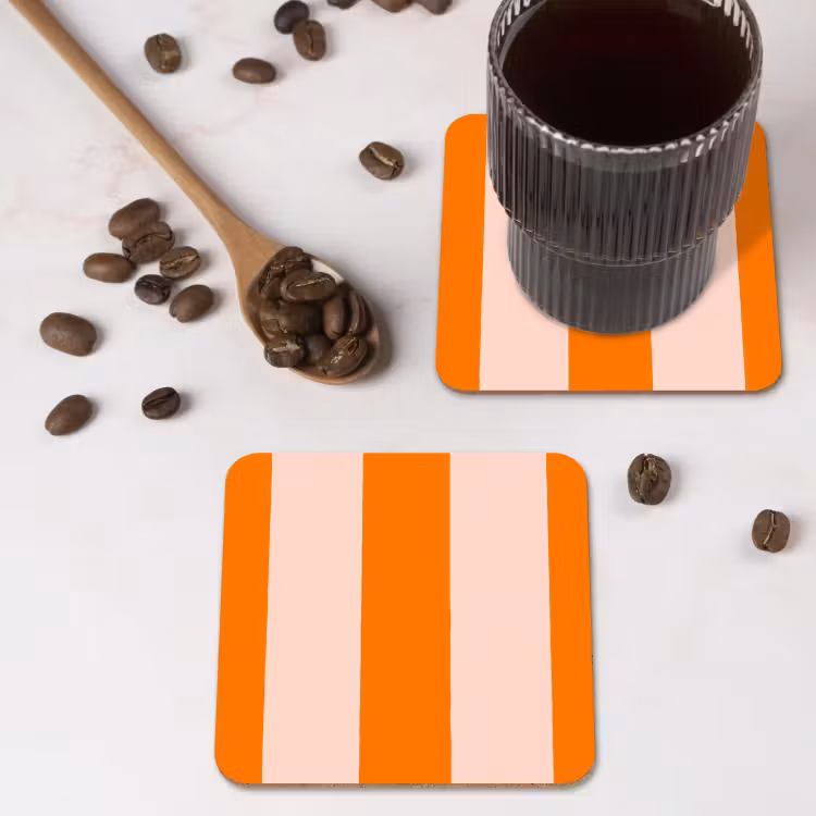 Onderzetter - Strepen - Modern - Oranje — 4
