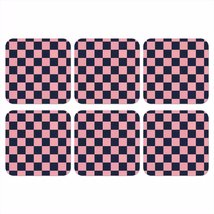 Onderzetter - Traditioneel - Patroon - Blauw - Roze — 1
