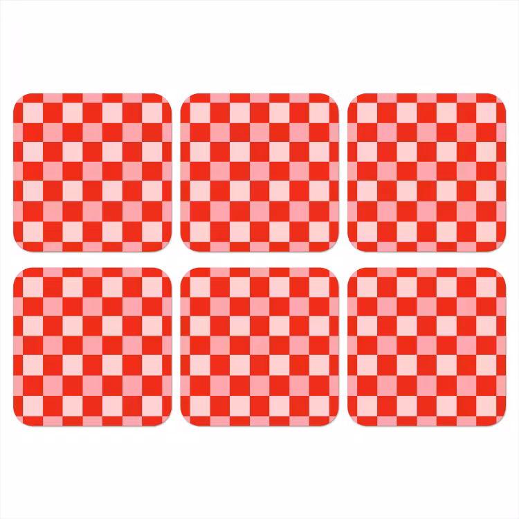 Onderzetter - Vierkant - Klassiek - Rood — 1