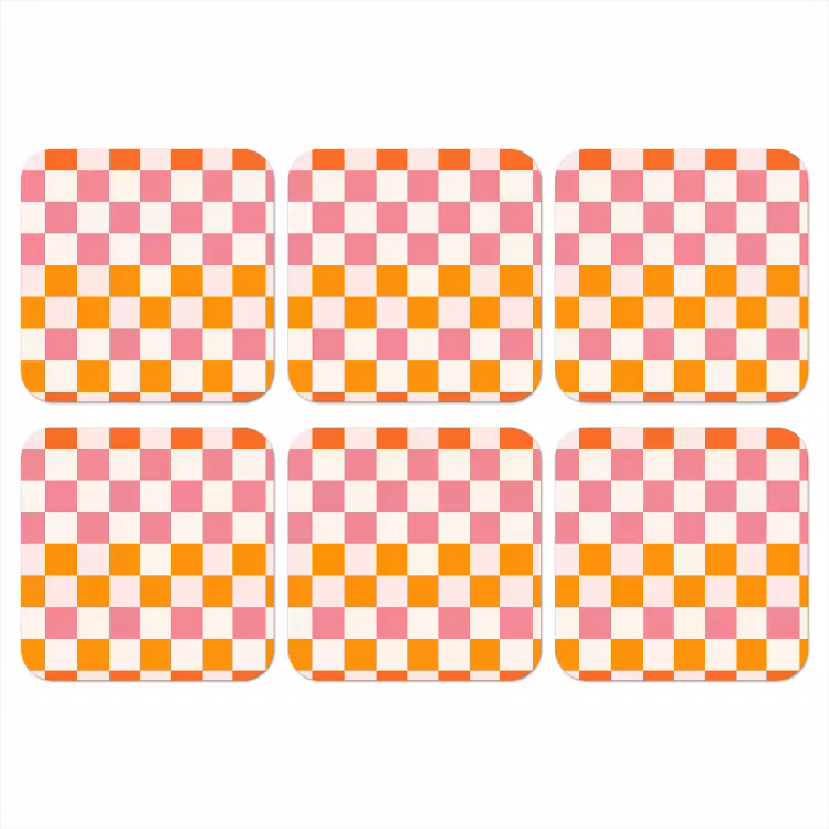 Onderzetter​ - Vierkant - Patroon - Oranje — 1