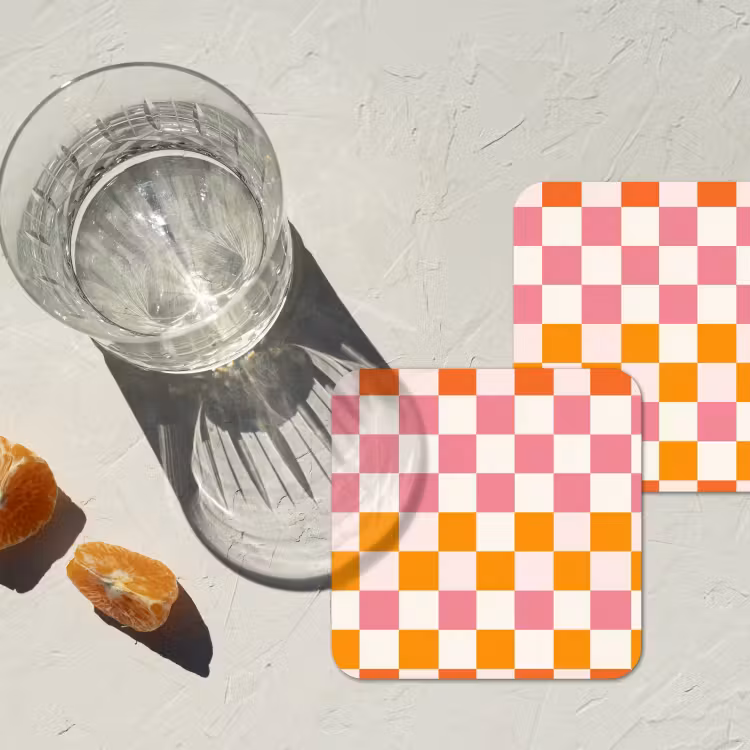Onderzetter​ - Vierkant - Patroon - Oranje — 3