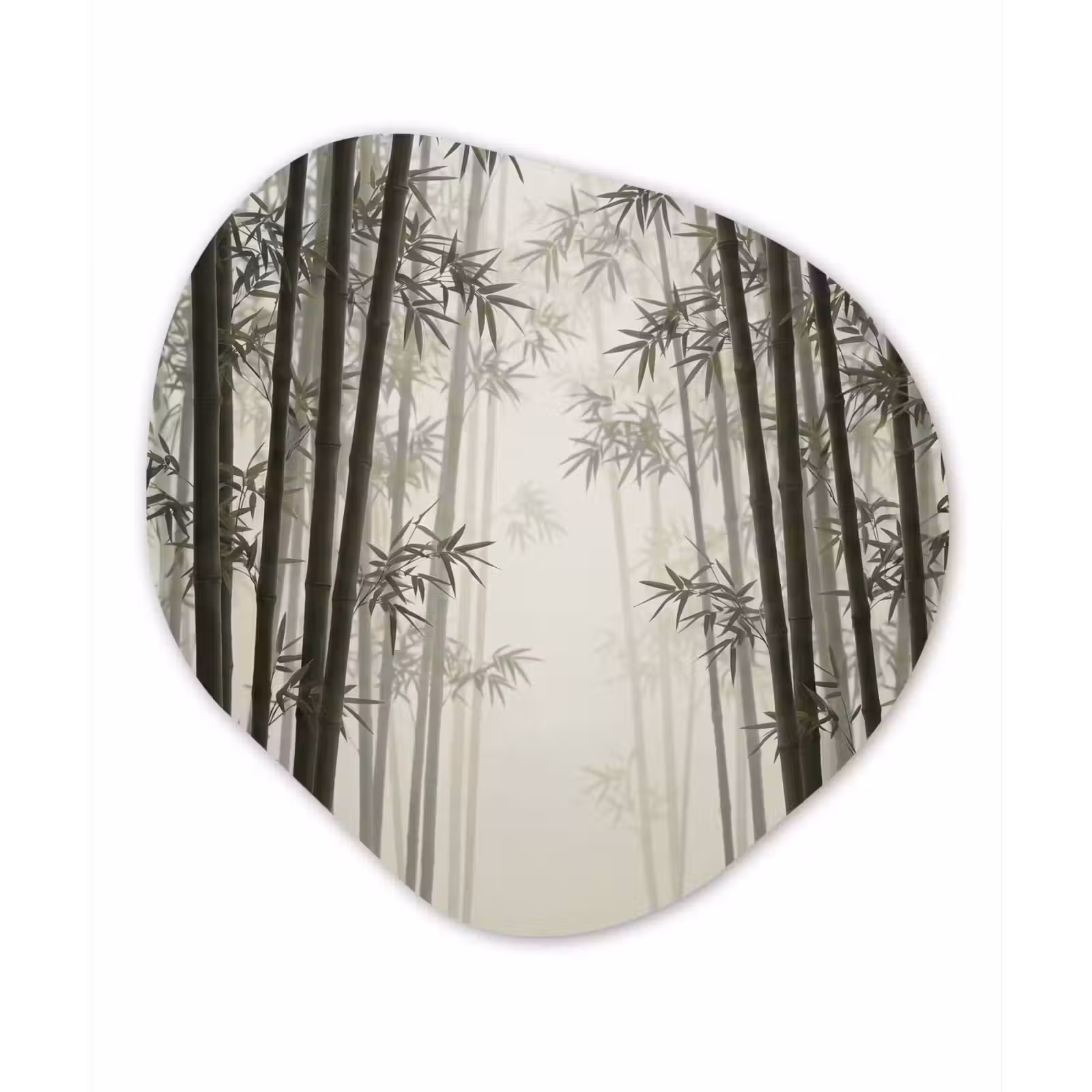 Organisch schilderij - Forex - Bamboe - Bos - Mist - Natuur — 1