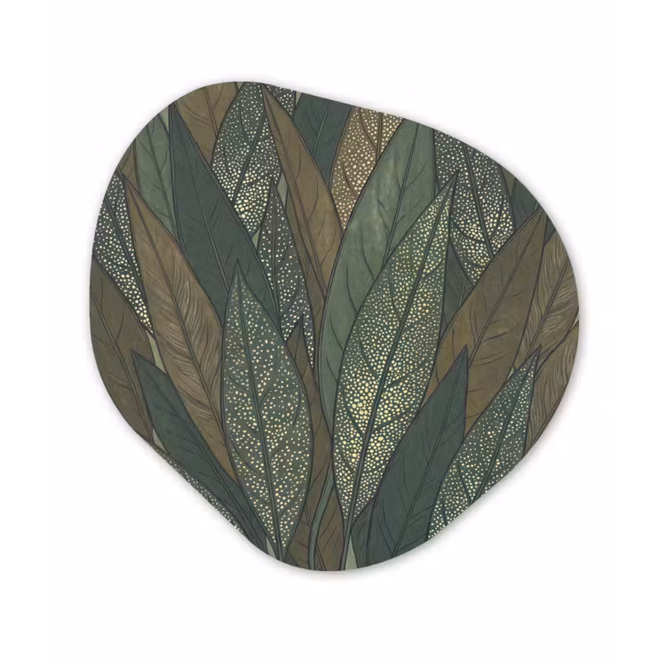 Organisch schilderij - Forex - Bladeren - Patroon - Gestippeld - Natuur - Groen — 1