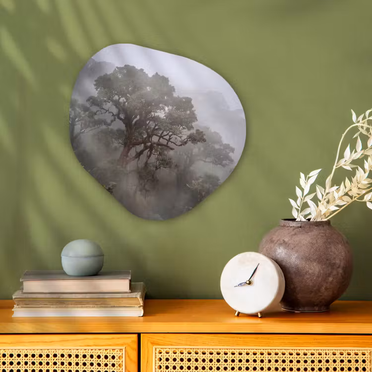 Organisch schilderij - Forex - Boom - Mistig - Bos - Groen - Natuur — 2