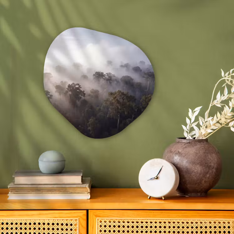 Organisch schilderij - Forex - Bos - Mist - Natuur - Groen — 2