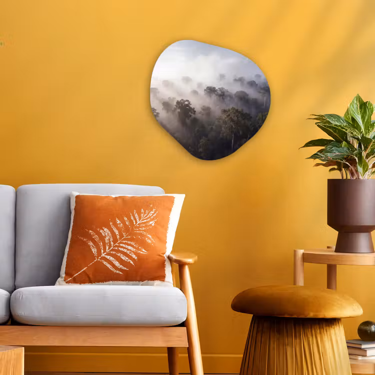 Organisch schilderij - Forex - Bos - Mist - Natuur - Groen — 3