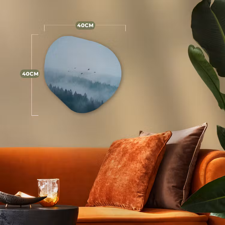 Organisch schilderij - Forex - Bos - Mist - Vogels - Natuur - Groen — 4