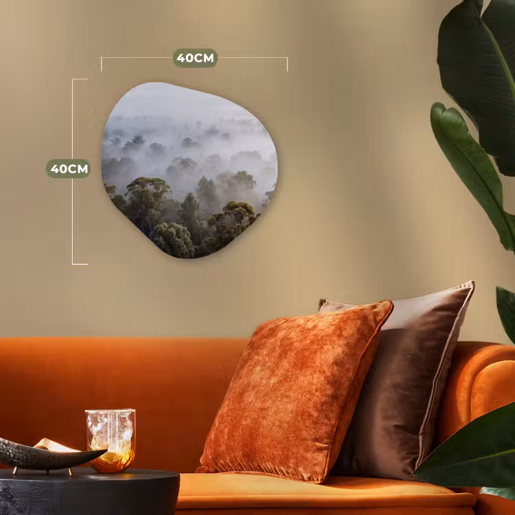 Organisch schilderij - Forex - Natuur - Mist - Bos - Ochtend - Goud — 4