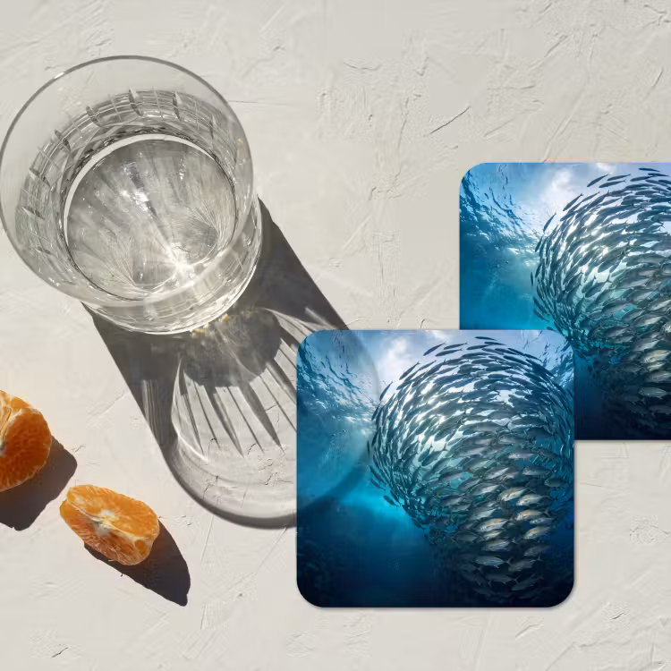 Onderzetter - Vis - School - Oceaan - Natuur - Blauw — 3