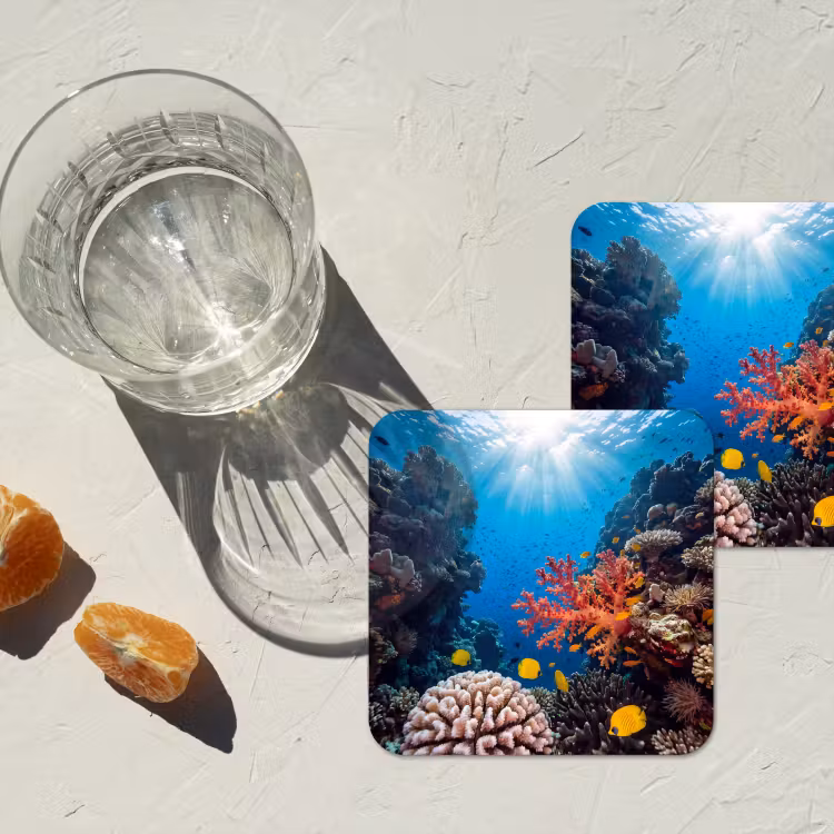 Onderzetter - Zee - Koraalrif - Natuur - Levendig - Blauw — 3