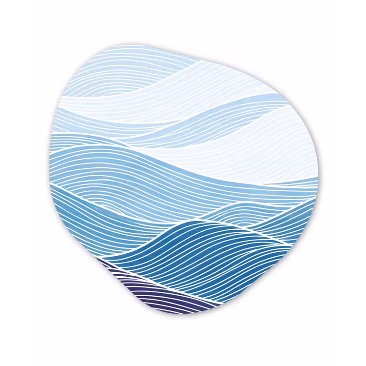 Organisch schilderij - Forex - Abstract - Golven - Patroon - Blauw - Modern — 1