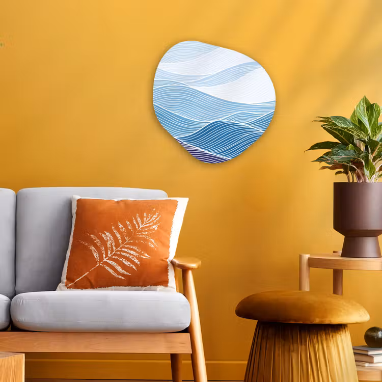 Organisch schilderij - Forex - Abstract - Golven - Patroon - Blauw - Modern — 3