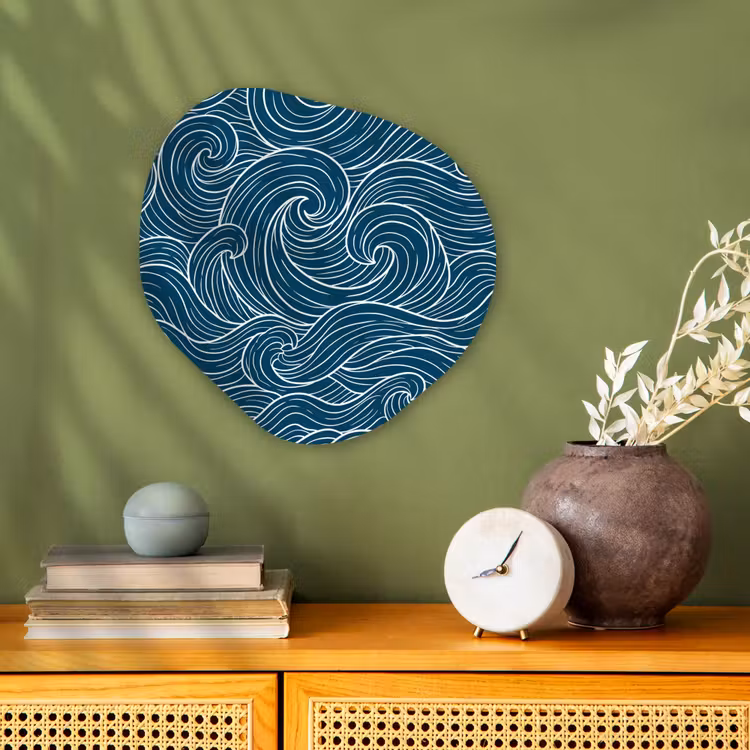 Organisch schilderij - Forex - Golven - Spiraal - Water - Abstract - Blauw — 2