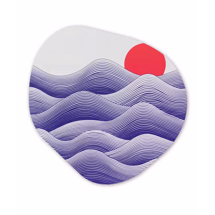 Organisch schilderij - Forex - Golven - Zon - Natuur - Abstract - Rood — 1