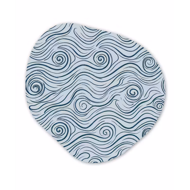 Organisch schilderij - Forex - Patroon - Golven - Abstract - Modern - Blauw — 1
