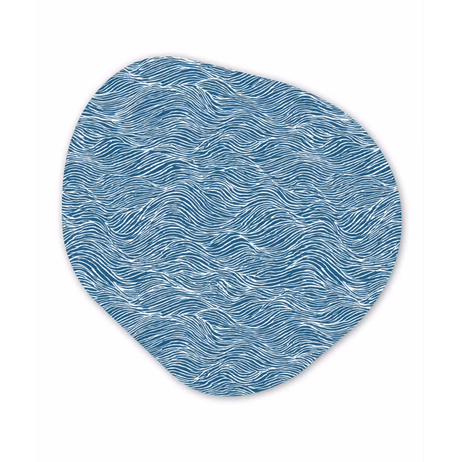 Organisch schilderij - Forex - Blauw - Wit - Golven - Getekend - Textuur — 1