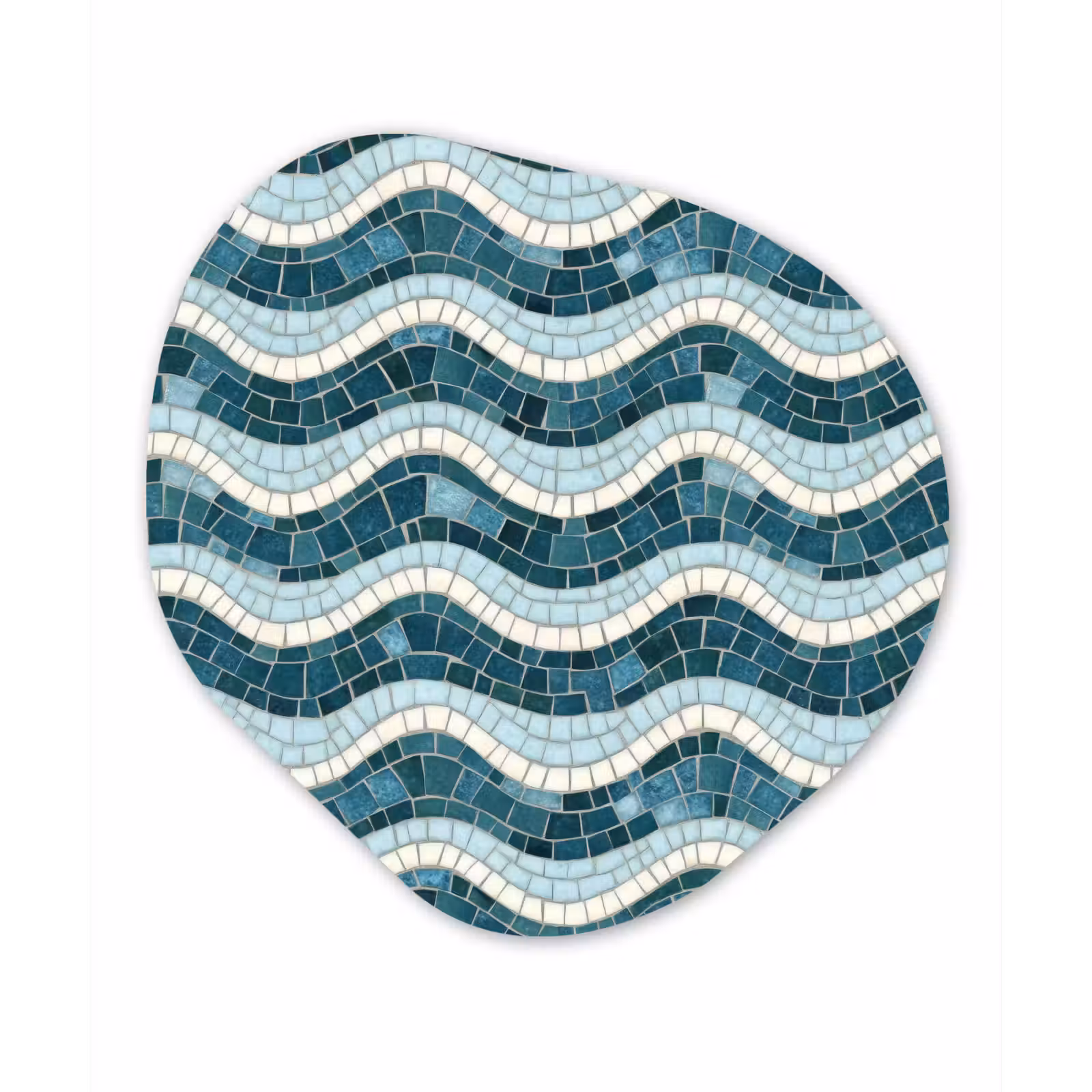 Organisch schilderij - Forex - Blauw - Wit - Mozaïek - Golvend — 1