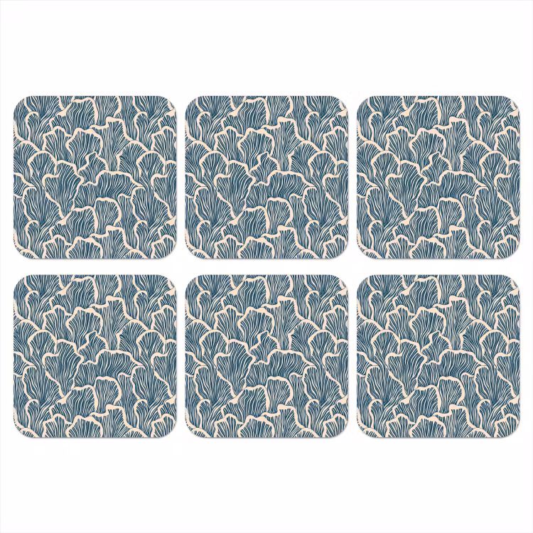 Onderzetter - Organisch - Blauw - Crème - Schelpen — 1