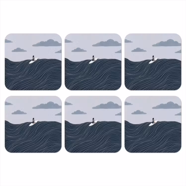 Onderzetter - Persoon - Surfen - Oceaan - Natuur - Modern — 1