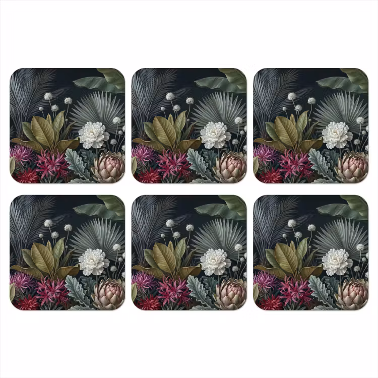 Onderzetter - Planten - Tropisch - Botanisch - Donker - Groen — 1