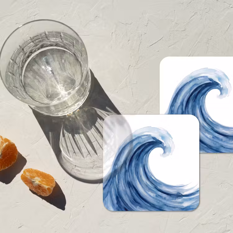 Onderzetter - Water - Beweging - Natuur - Modern - Blauw — 3