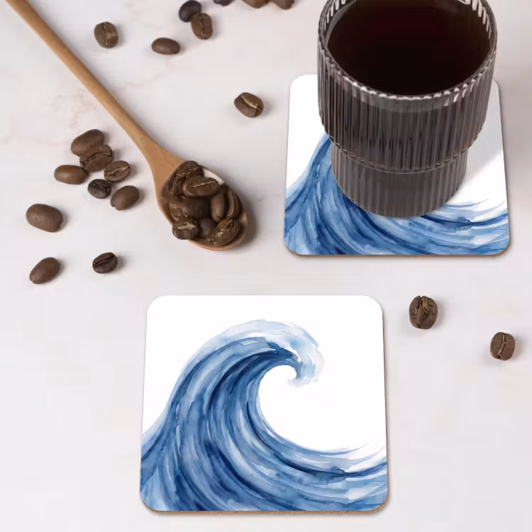 Onderzetter - Water - Beweging - Natuur - Modern - Blauw — 4