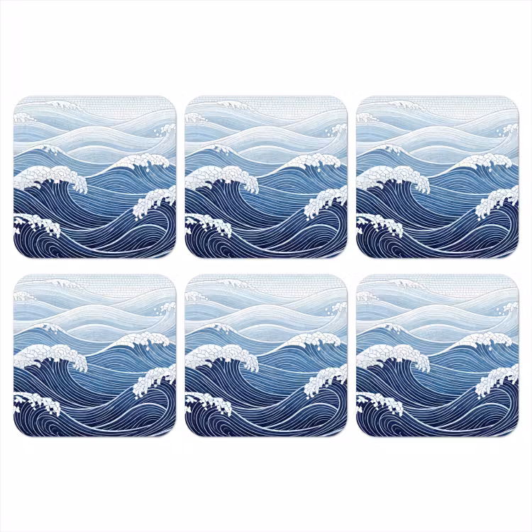 Onderzetter - Water - Mozaïek - Landschap - Modern - Blauw — 1