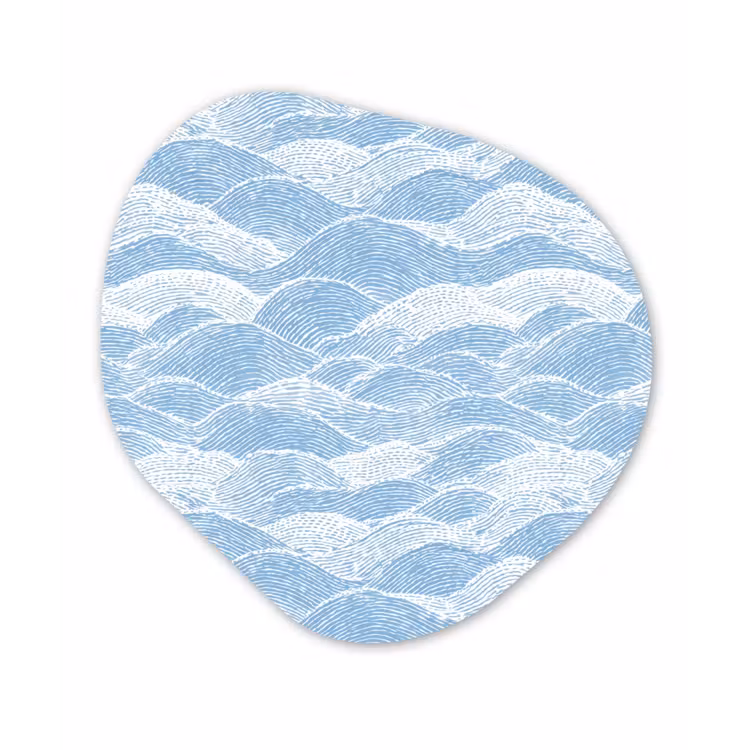 Organisch schilderij - Forex - Blauw - Wit - Golven - Getekend — 1