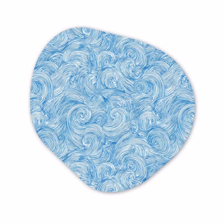 Organisch schilderij - Forex - Blauw - Wit - Spiraal - Golven - Lijnen — 1