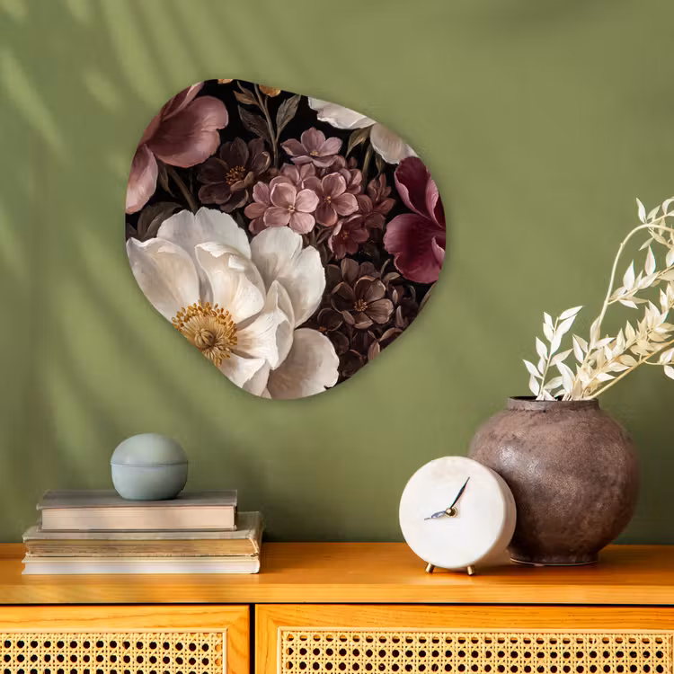 Organisch schilderij - Forex - Bloemen - Boeket - Klassiek - Donker - Rood — 2