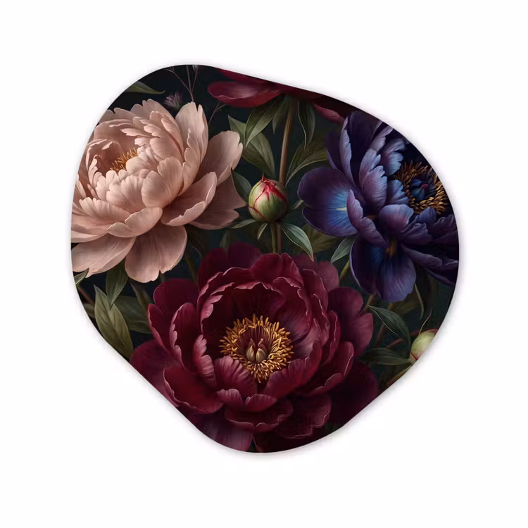 Organisch schilderij - Forex - Bloemen - Boeket - Natuur - Modern - Donker — 1