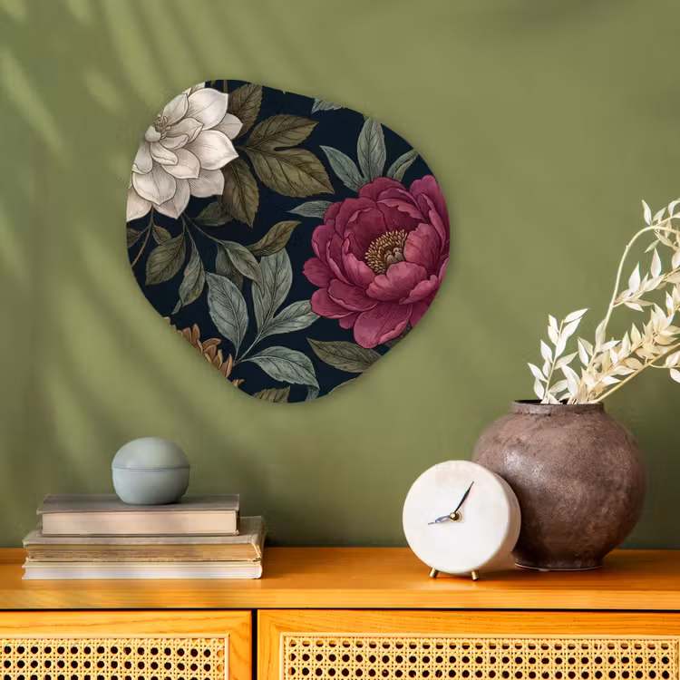 Organisch schilderij - Forex - Bloemen - Botanisch - Illustratie - Donker - Vintage — 2