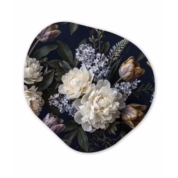 Organisch schilderij - Forex - Bloemen - Donker - Elegant - Natuur - Wit — 1
