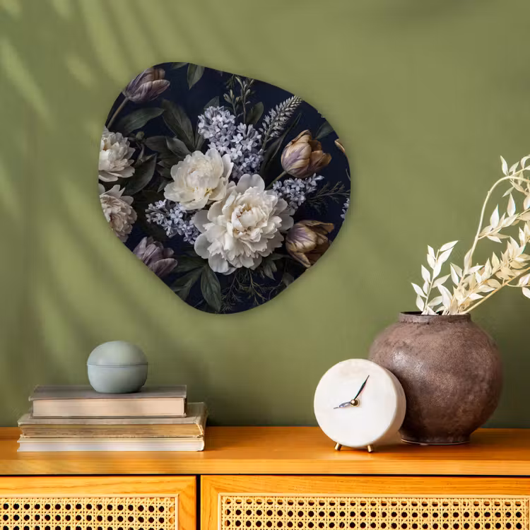 Organisch schilderij - Forex - Bloemen - Donker - Elegant - Natuur - Wit — 2