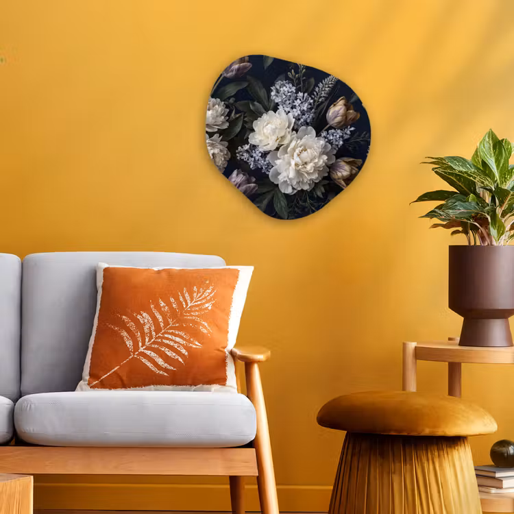 Organisch schilderij - Forex - Bloemen - Donker - Elegant - Natuur - Wit — 3