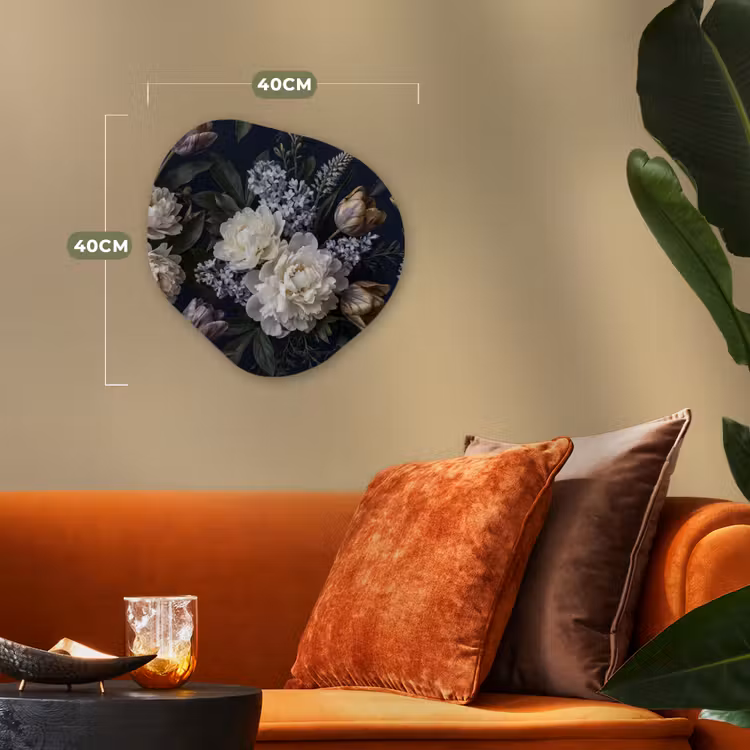 Organisch schilderij - Forex - Bloemen - Donker - Elegant - Natuur - Wit — 4