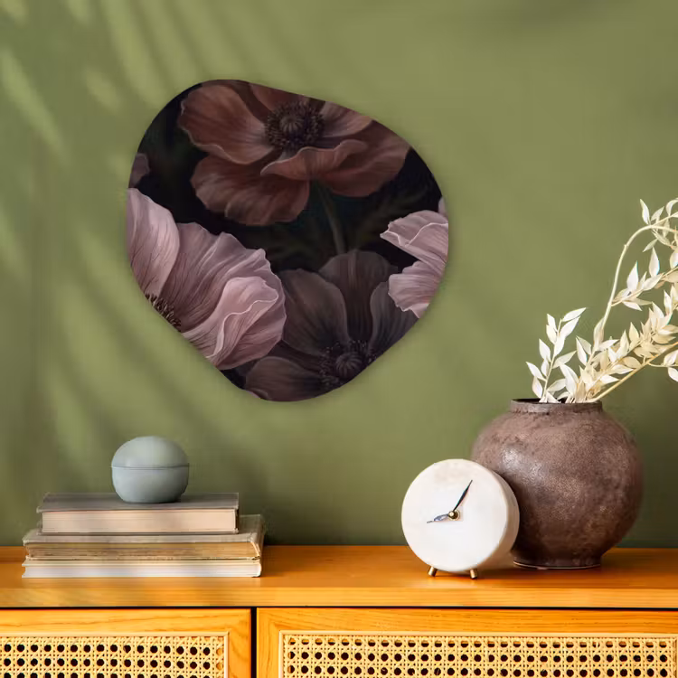 Organisch schilderij - Forex - Bloemen - Natuur - Roze - Donker - Modern — 2