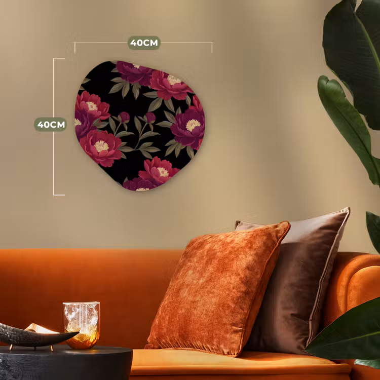 Organisch schilderij - Forex - Bloemen - Patroon - Botanisch - Rood - Zwart — 4
