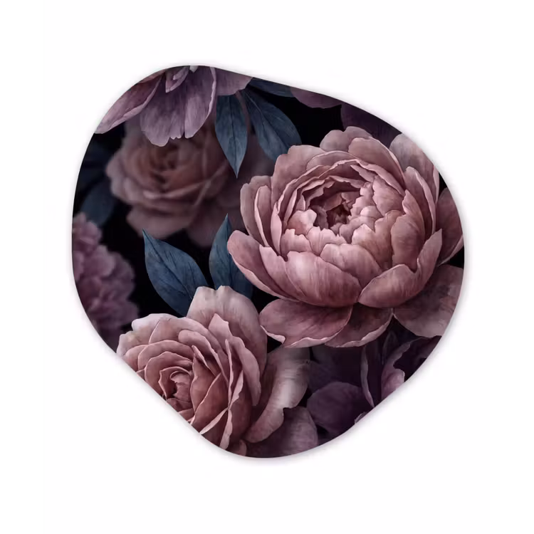 Organisch schilderij - Forex - Bloemen - Patroon - Donker - Botanisch - Paars — 1