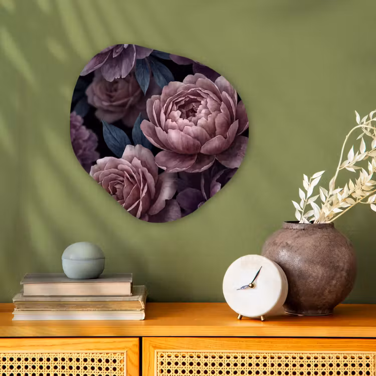 Organisch schilderij - Forex - Bloemen - Patroon - Donker - Botanisch - Paars — 2