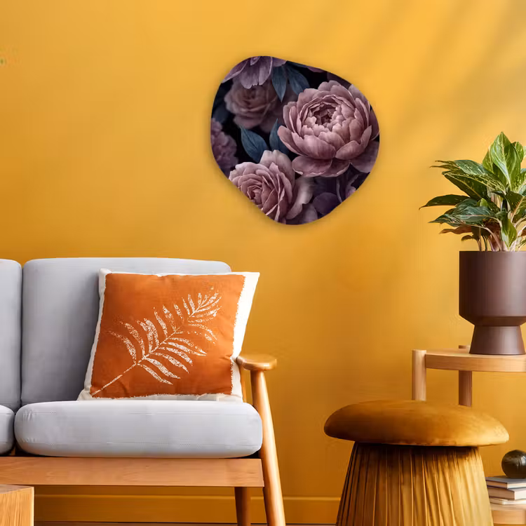 Organisch schilderij - Forex - Bloemen - Patroon - Donker - Botanisch - Paars — 3