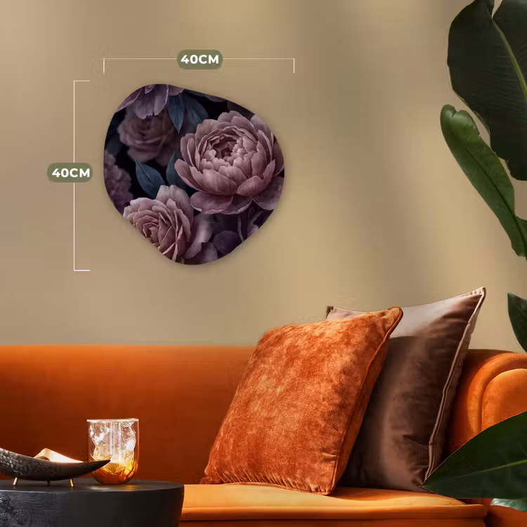 Organisch schilderij - Forex - Bloemen - Patroon - Donker - Botanisch - Paars — 4
