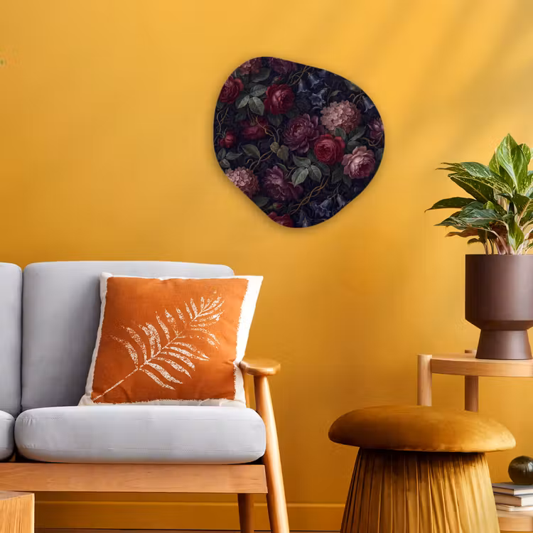 Organisch schilderij - Forex - Bloemen - Rood - Klassiek - Donker - Patroon — 3