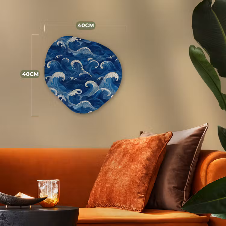 Organisch schilderij - Forex - Japans - Oceaan - Golven - Blauw — 4