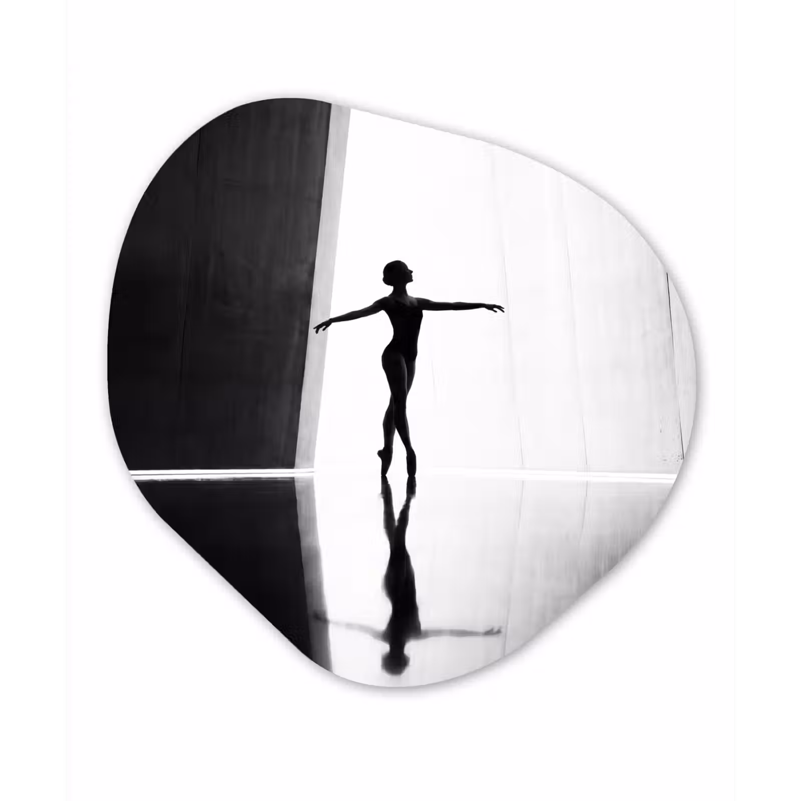 Organisch schilderij - Forex - Danser - Silhouette - Kunst - Modern - Zwart-wit — 1