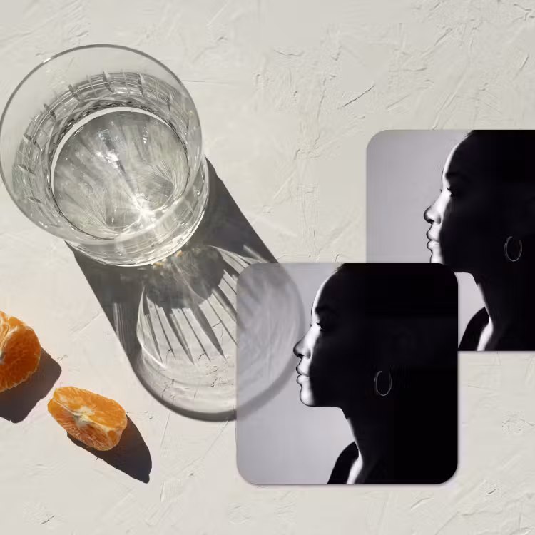 Onderzetter - Vrouw - Profiel - Mensen - Zwart-wit — 3