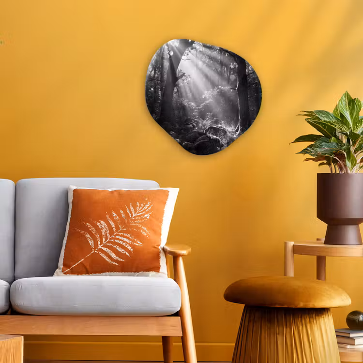 Organisch schilderij - Forex - Bos - Lichtstralen - Natuur - Zwart-wit — 3