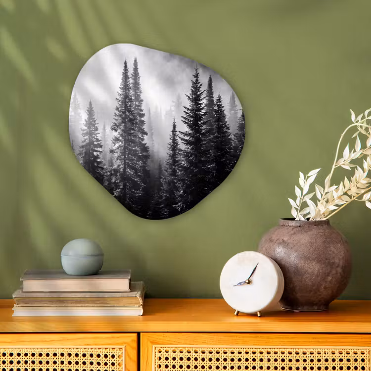 Organisch schilderij - Forex - Bos - Mist - Winter - Monochroom - Natuur — 2