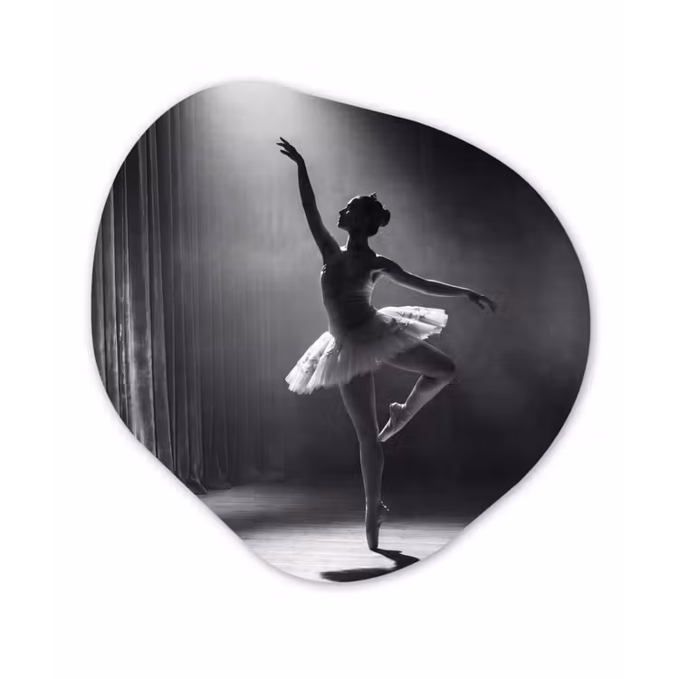 Organisch schilderij - Forex - Danser - Podium - Zwart-wit - Kunst - Klassiek — 1