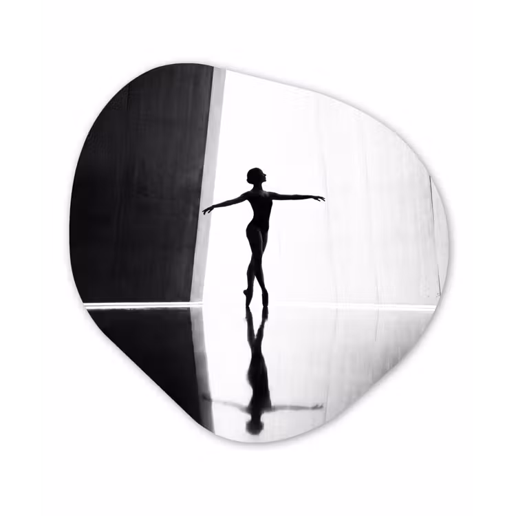 Organisch schilderij - Forex - Danser - Silhouette - Kunst - Modern - Zwart-wit — 1